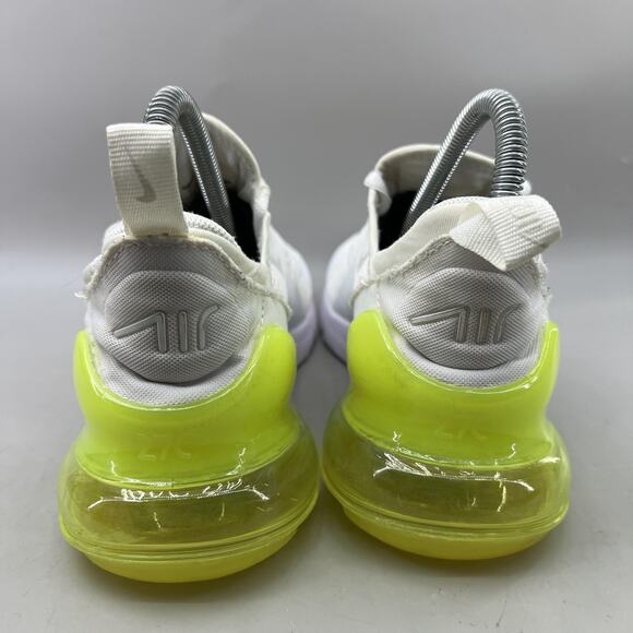 Nike Air Max 270 Running Shoes Women Size 7 White Volt Green Comfort Sneakers - Picture 4 of 9